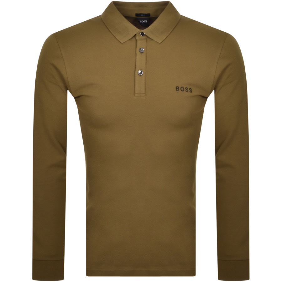 Alternative Image for ProductBOSS Long Sleeved Passerflash Polo T Shirt Green1